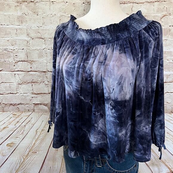 American Eagle velvet tie dye off shoulder top - Picture 4 of 7